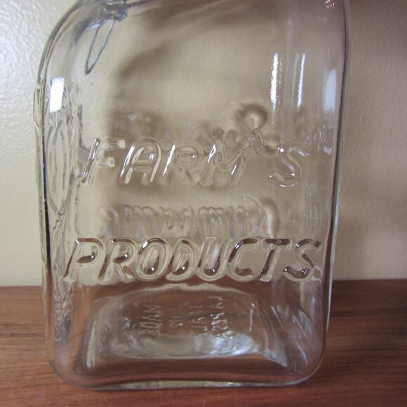 glass storage container angle neck natura italy farm's products (H176) - Picture 6 of 15